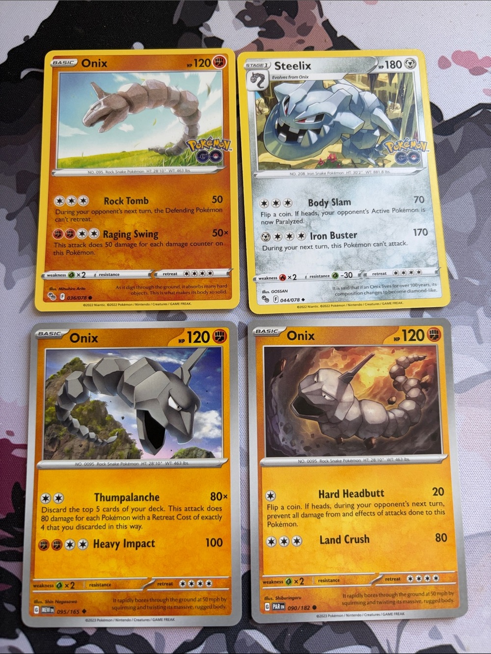 Onix & Steelix Evolution Line Lot | 4 Pokémon Cards | Pokémon GO + 151 ✨5/$25✨